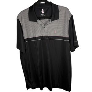 Izod Breast Cancer Black and Gray Men's Polo Shirt XL